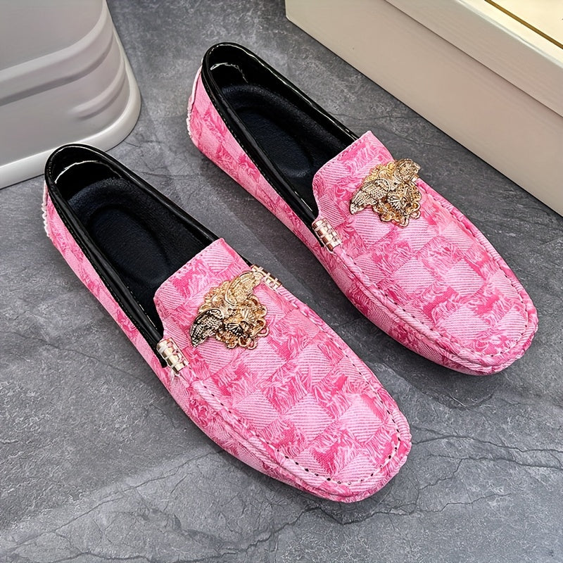 Men's Trendy Solid Color Slip On Bit Loafer Shoes, Comfy Non Slip Casual Durable Rubber Sole Lightweight Walking Shoes, Men's Footwear